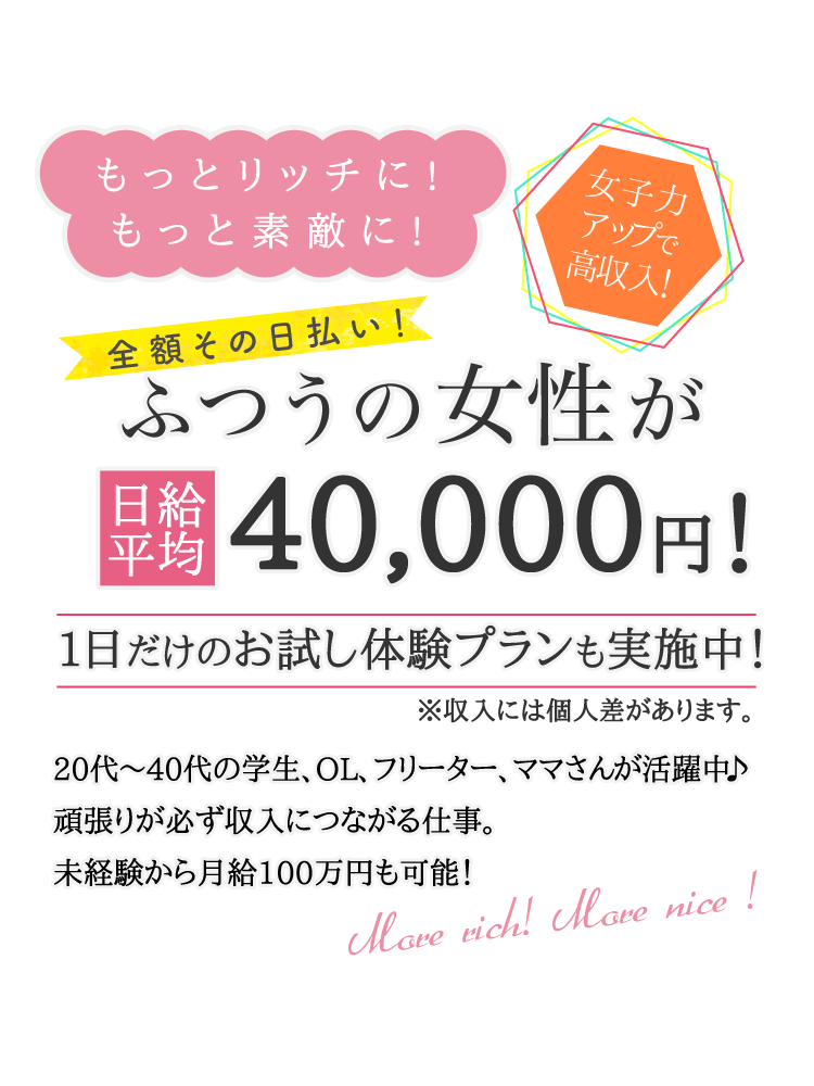 日給平均40,000円以上可能